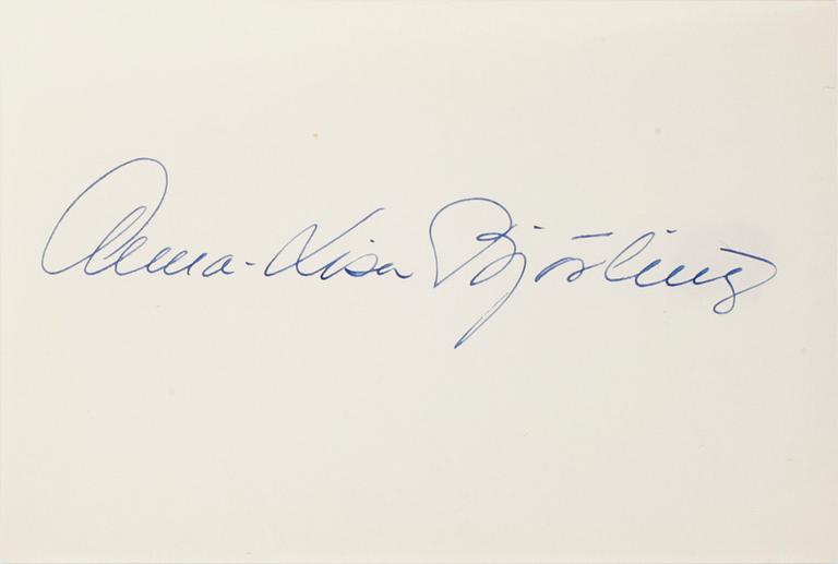 AUTOGRAFER, 2 st, Jussi o Anna Lisa Björling, egenhändiga.