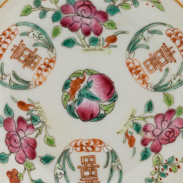 Nine late Qing dynasty porcelain plates, early 20th century.