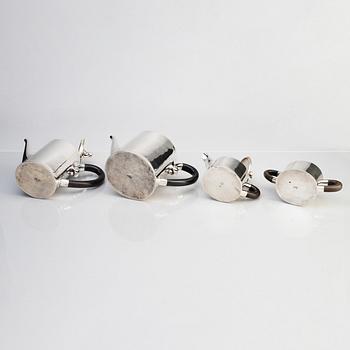 William Spratling, a four-piece silver tea- and coffee set, "Jaguar", mark of William Spratling Silver, Taxco Mexico circa 1956-60.