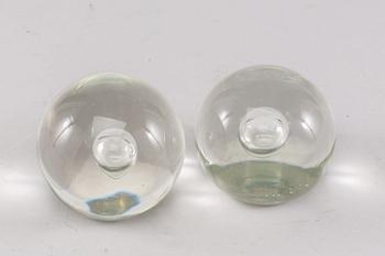 Two italian Cenedese glass paperweights. 1970.