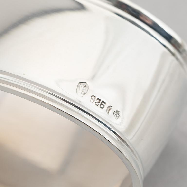 Twelve Sterling Silver Napkin Rings, Koch & Bergfeld, Germany, second half of the 20th Century.