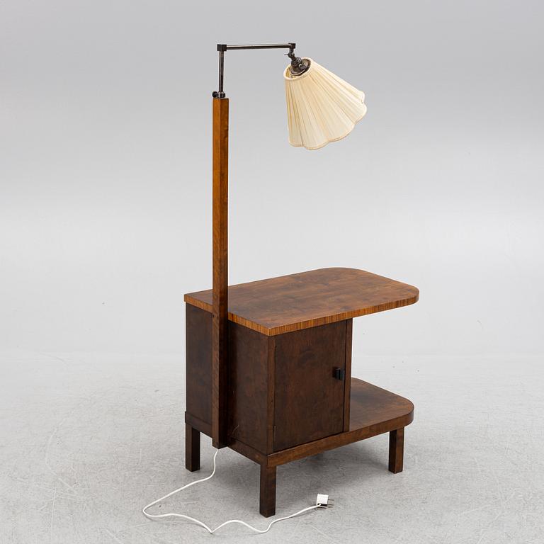 Bord med lampa, funkis, 1930-tal.