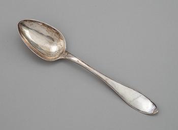 A Swedish silver serving spoon, prop Gothenburg 1828.