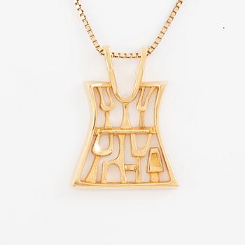Collier, hänge, Robbert, 18K guld. Medföljande kedja 18K guld. Trosa 1990.