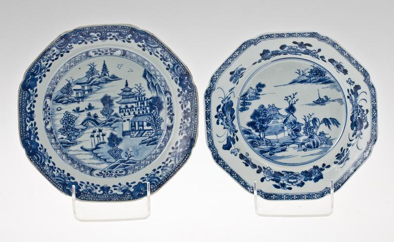 TALLRIKAR, 7 st, porslin och fajans, bl.a. Kina, 1700/1800-tal.