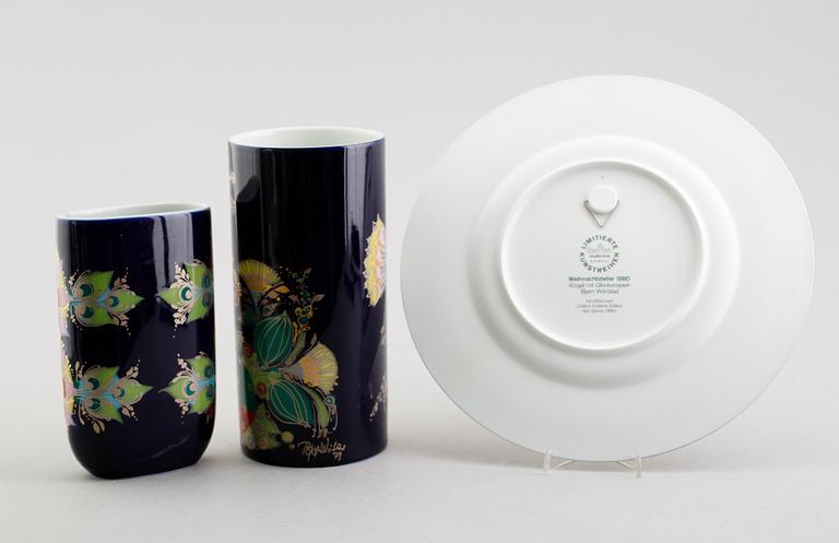 PORSLINSFÖREMÅL, 9 delar, Björn Wiinblad, Rosenthal.