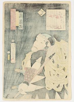 Utagawa Kunisada and Toyohara Kunichika, woodblock print from the series 'Seichū gishi den'.