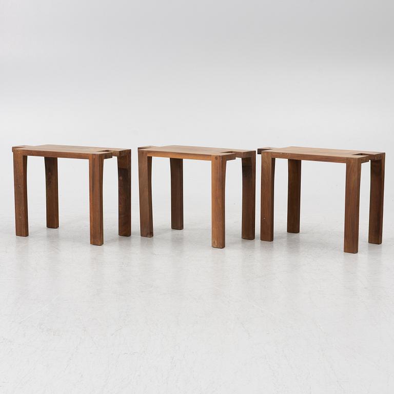 Thomas Sandell, three "Bröllopspallen" stools, Asplund, 21st century.