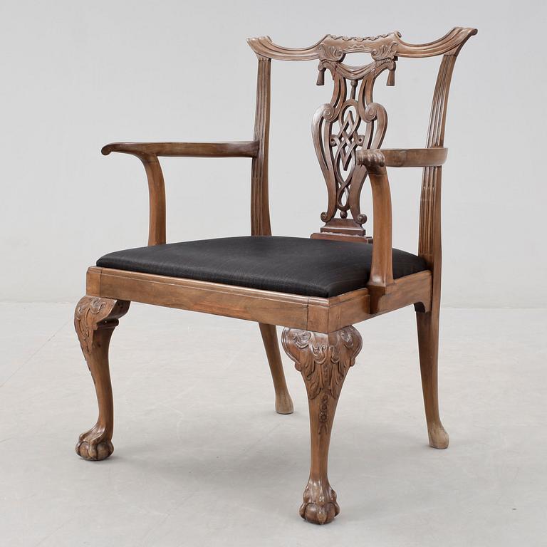 KARMSTOL, England, Chippendale. 1700-tal.