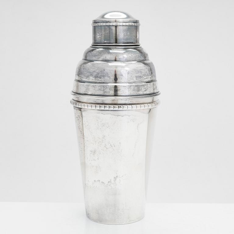 Cocktailshaker med sil, silver, Finlands Guldsmeds ab, Åbo 1936.