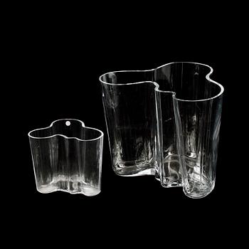 VAS, 2 st. glas, "Savoy", Alvar Aalto, Iittala, 1900-talets slut.