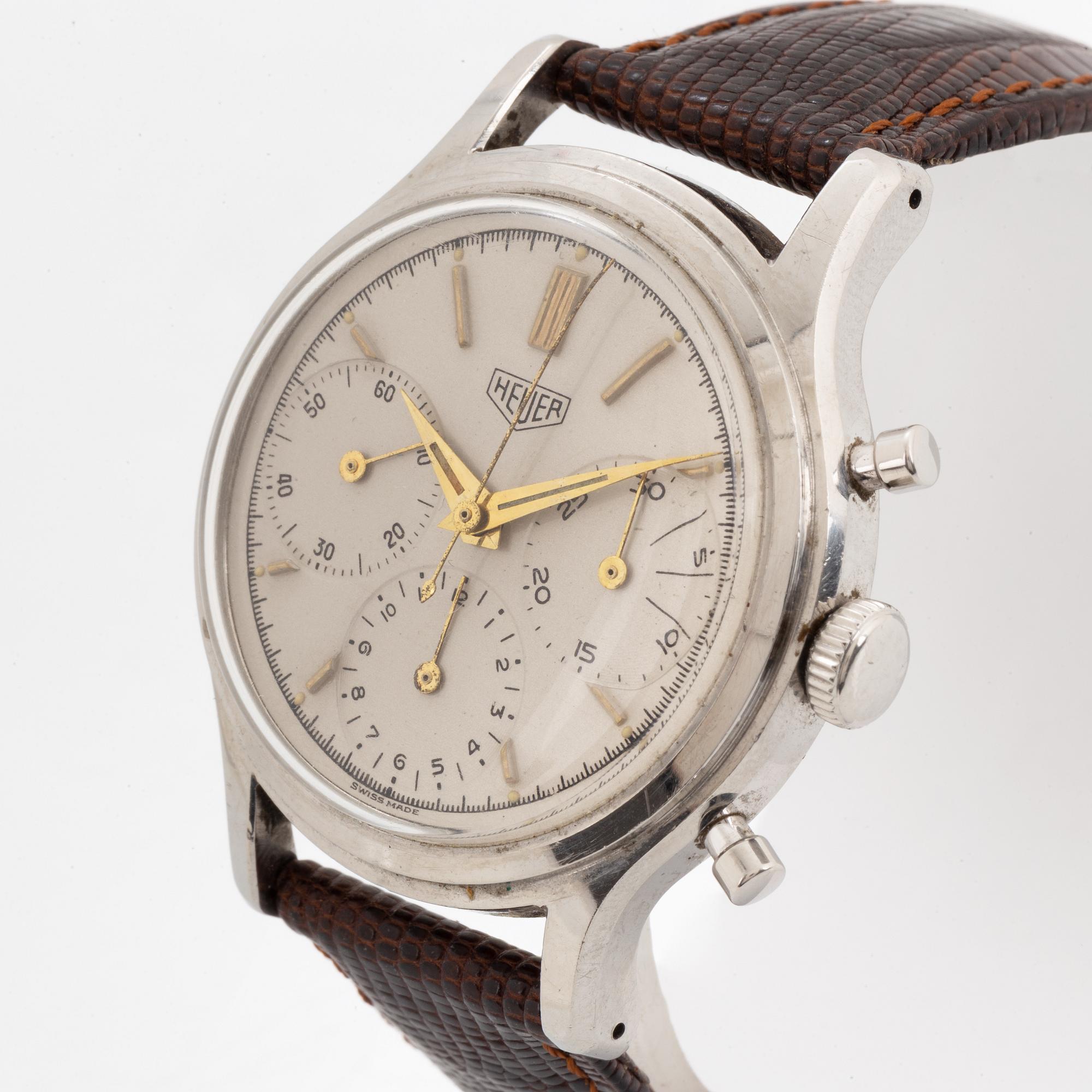 Heuer, chronograph, 36 mm.