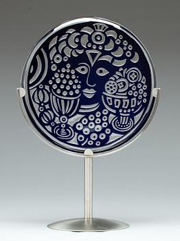 FAT på stativ, glas, "Baccus", Lars Hellsten, Orrefors, 1988, signerat.