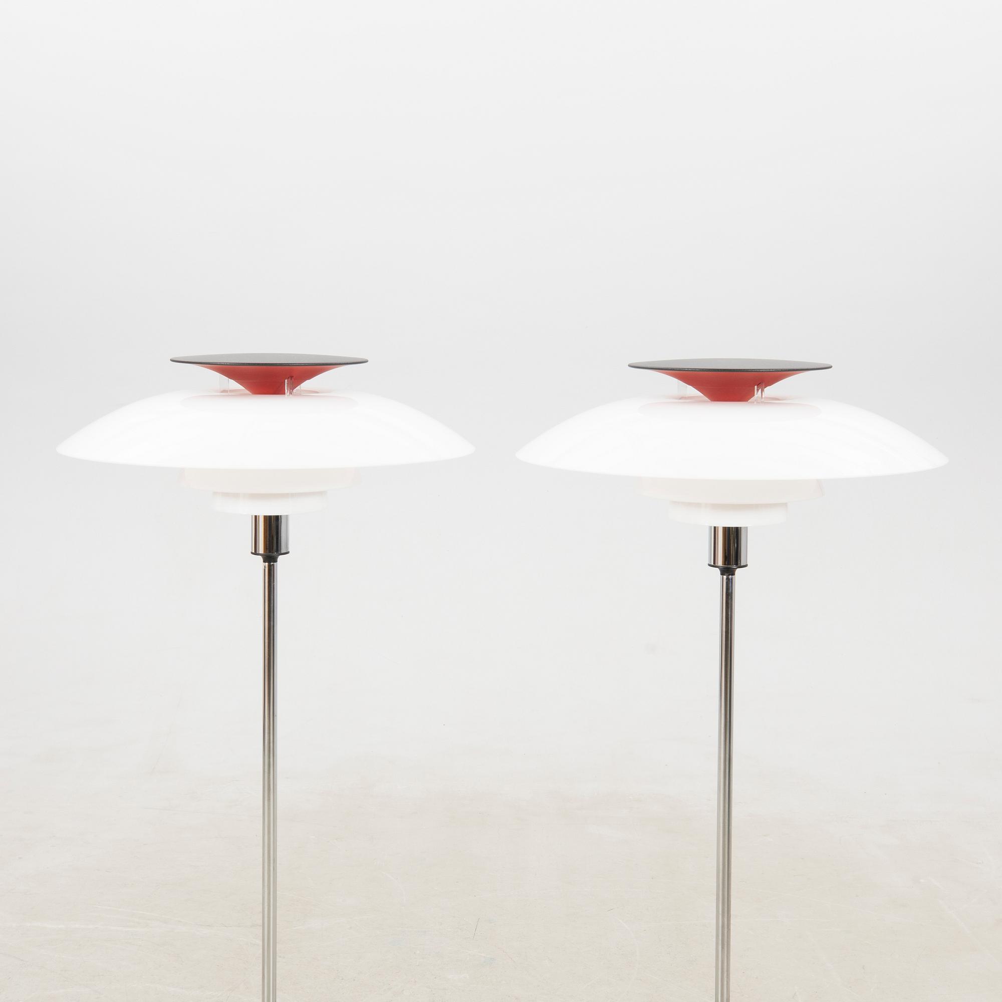 Poul Henningsen, golvlampor 1 par, "PH 80" för Louis Poulsen Danmark.