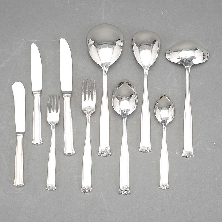BESTICKUPPSÄTTNING, 77 delar, silver, MGAB, Lidköping, ca 1973-74. Vikt ca 3000 gram.