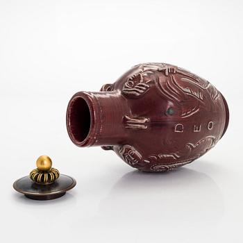 Jais Nielsen, urna, stengods, Royal Copenhagen 1963.