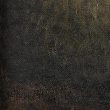 Björn Ahlgrensson, "Studie vid lampsken" ("Study by Lamplight"), Self-Portrait.