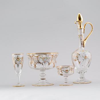 GLASSERVIS, 18 delar, Murano, Italien, 1900-talets mitt.