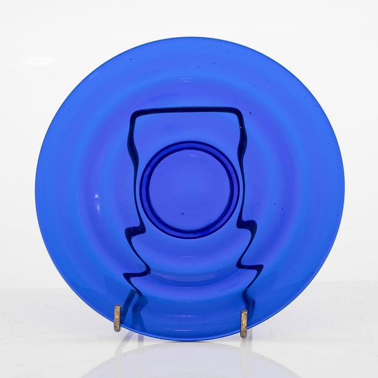 Jacob Eiler Bang, nine "Broksø" glass objects, first half of the 20th century. Holmegaard Denmark.
