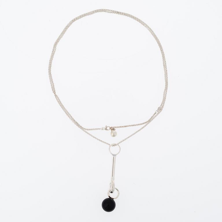 HÄNGE, "Sphere", Georg Jensen, silver, svart agat.