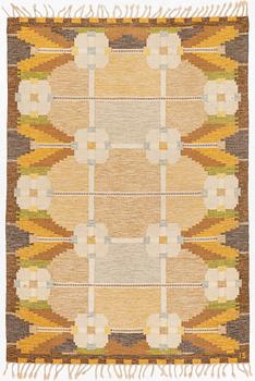 Ingegerd Silow, matta, rölakan, "Dellen", ca 235 x 165 cm, signerad IS.