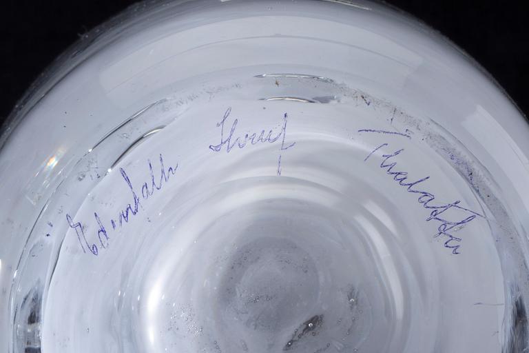 Bengt Edenfalk, a signed Skruf glass vase.