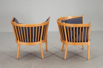 FÅTÖLJER, ett par, "Tremme", Börge Mogensen, Fritz Hansen, Danmark. 1900-talets andra hälft.