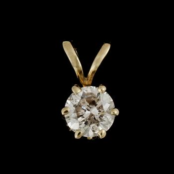 HÄNGE, 14k guld med briljantslipad diamant ca0,35ct. 2000-tal. Vikt 0,4g.