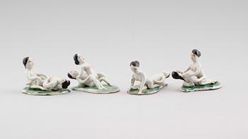 FIGURGRUPPER, 4 st, porslin, Kina, 2000-tal.