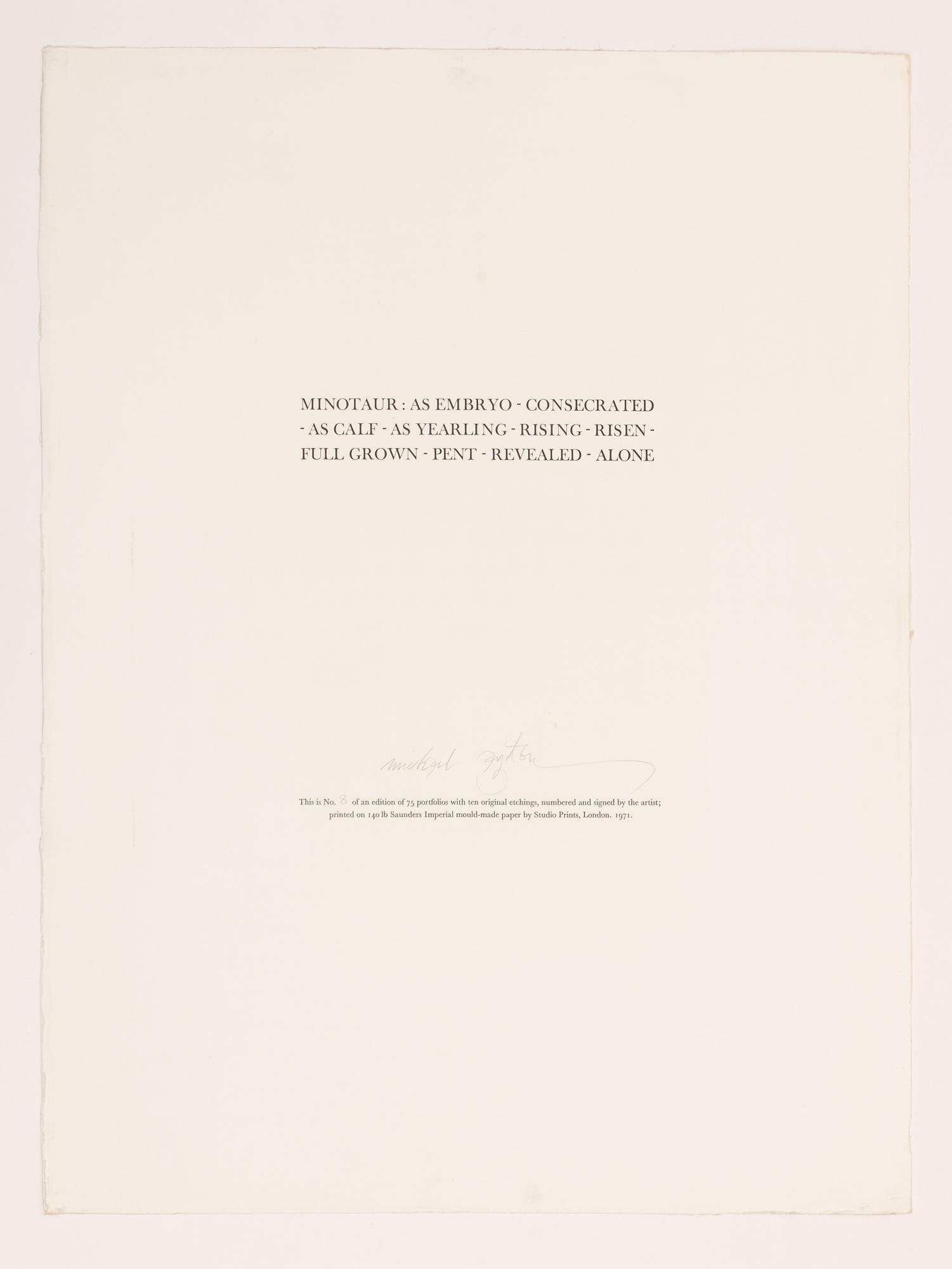 Michael Ayrton, "Minotaur", 2 st.