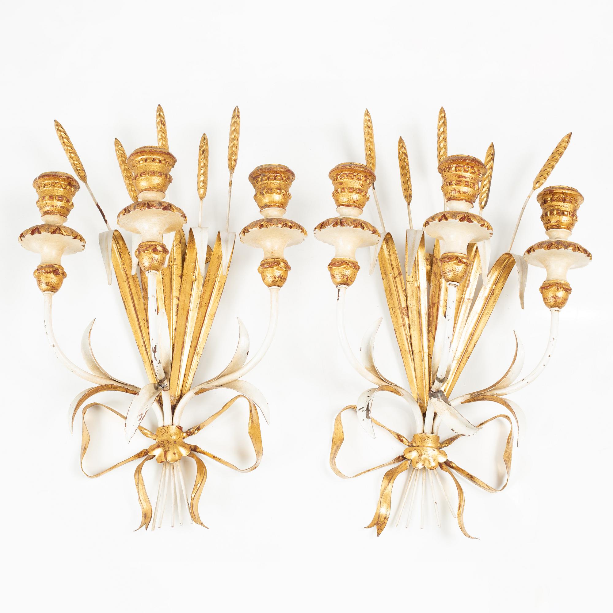 Vägglampetter, ett par, Italien, 1900-talets andra hälft.