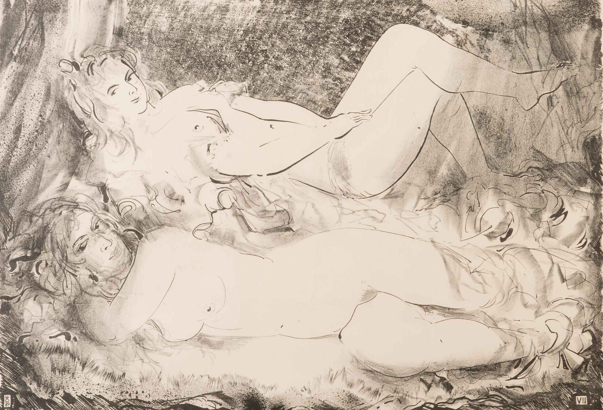 EDWALD OKAS, litography, signed and dated-89.