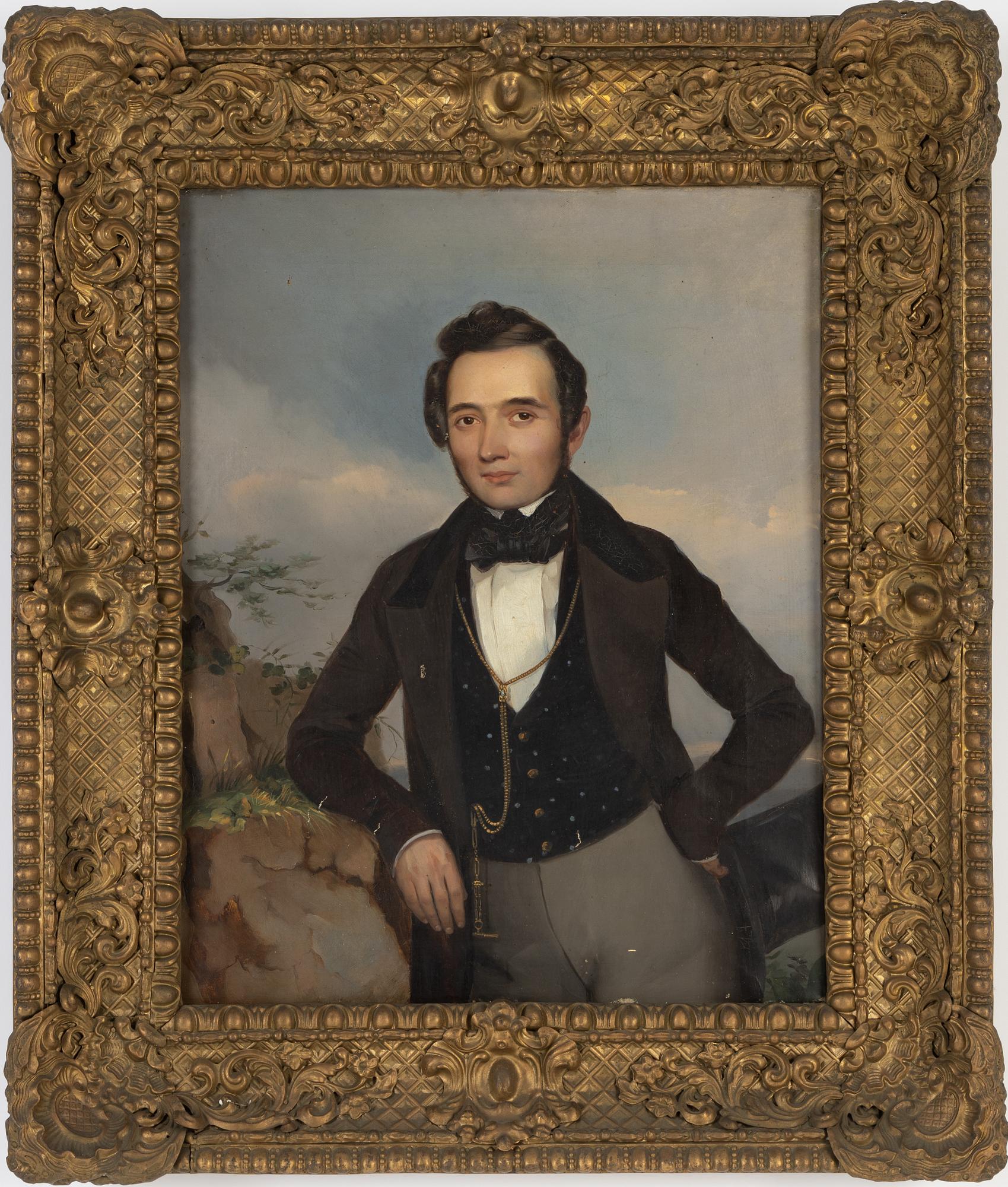 Portrait of a man in morning dress, oil on canvas, early 19th century.