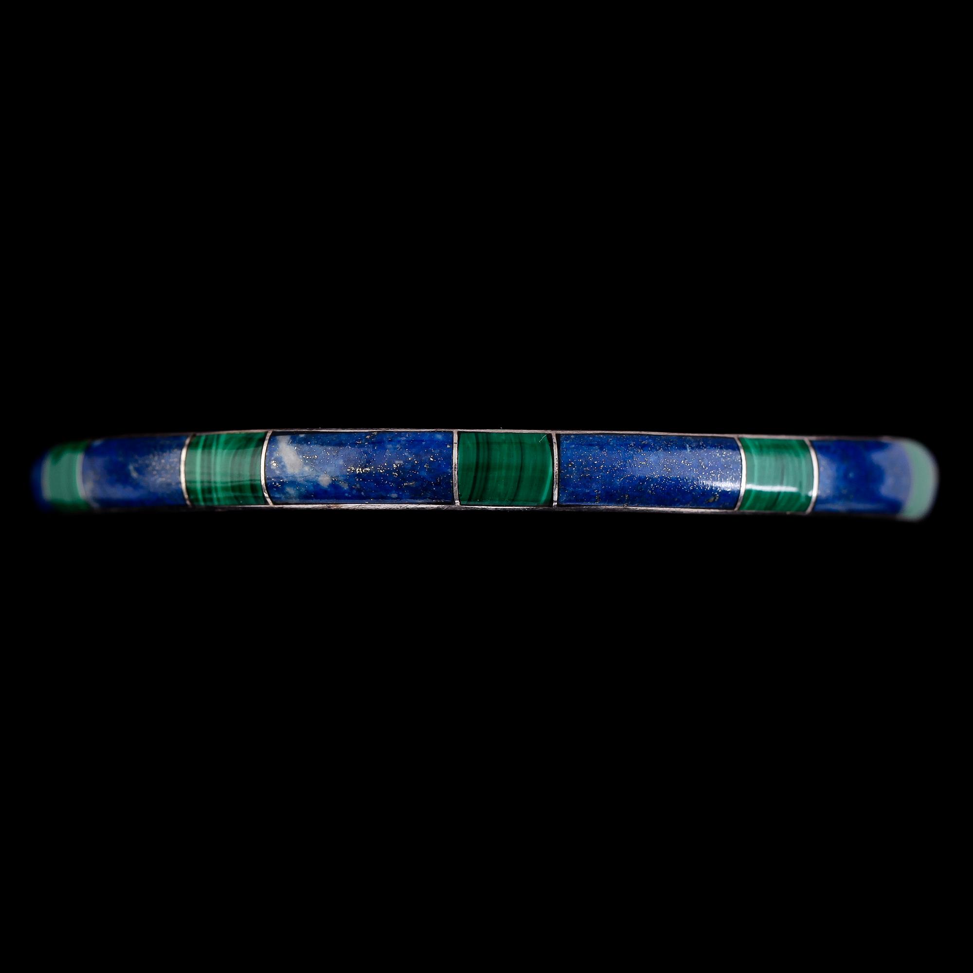 GARNITYR, 3 delar, sterlingsilver, malakit samt lapis lazuli. Vikt 70,4 g.