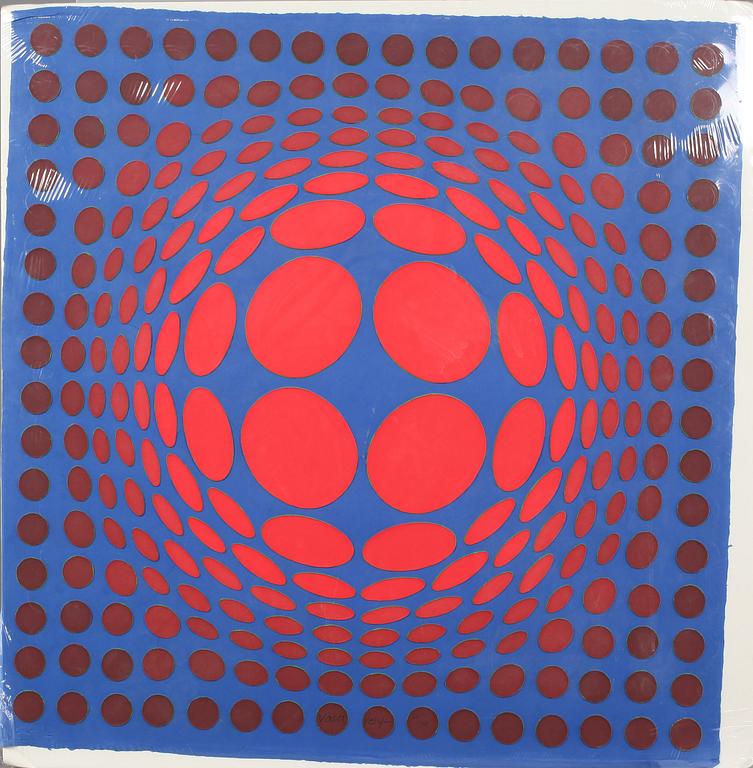 VICTOR VASARELY, färgserigrafi/blandteknik, signerad och numrerad 64/120.
