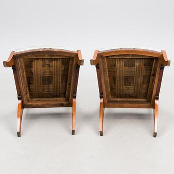 A pair of chairs, Biedermeier style, circa 1900.