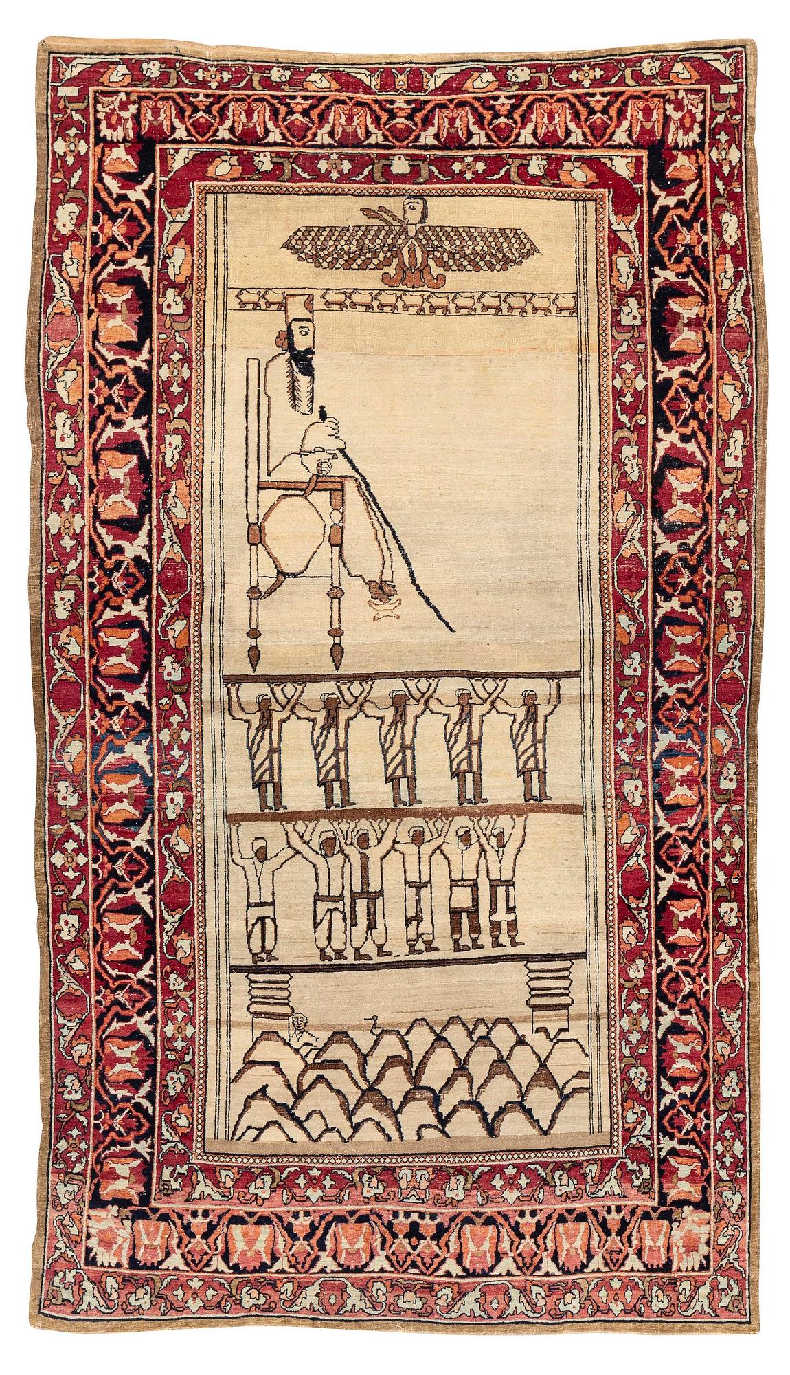 Matta, antik Kirman Laver, Södra Persien, ca 205 x 116 cm.