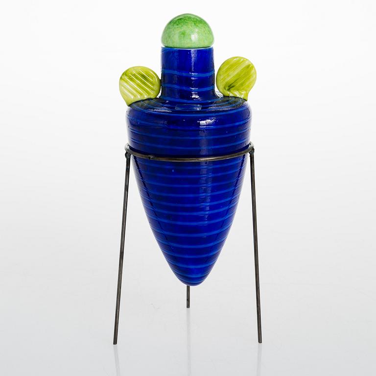 Markku Salo, A 1980s 'Amphora' art glass object, signed M. Salo Nuutajärvi.