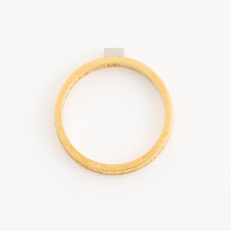 Lapponia, ring 18K guld med en rund briljantslipade diamanter, Finland 1977.