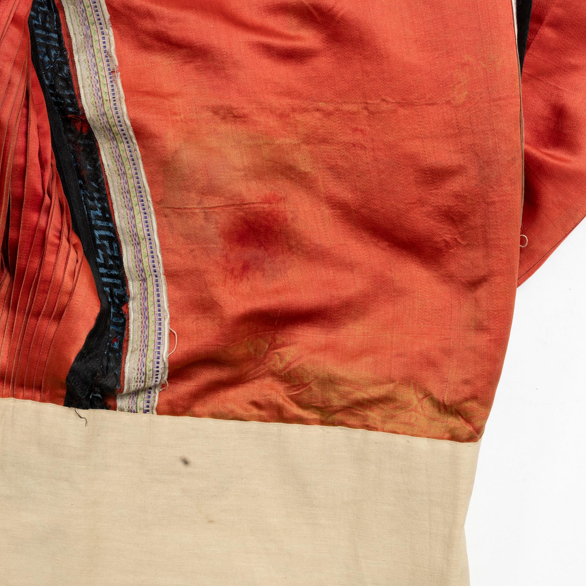 Kjol, broderat siden, Kina, Qingdynastin, 1800-tal.