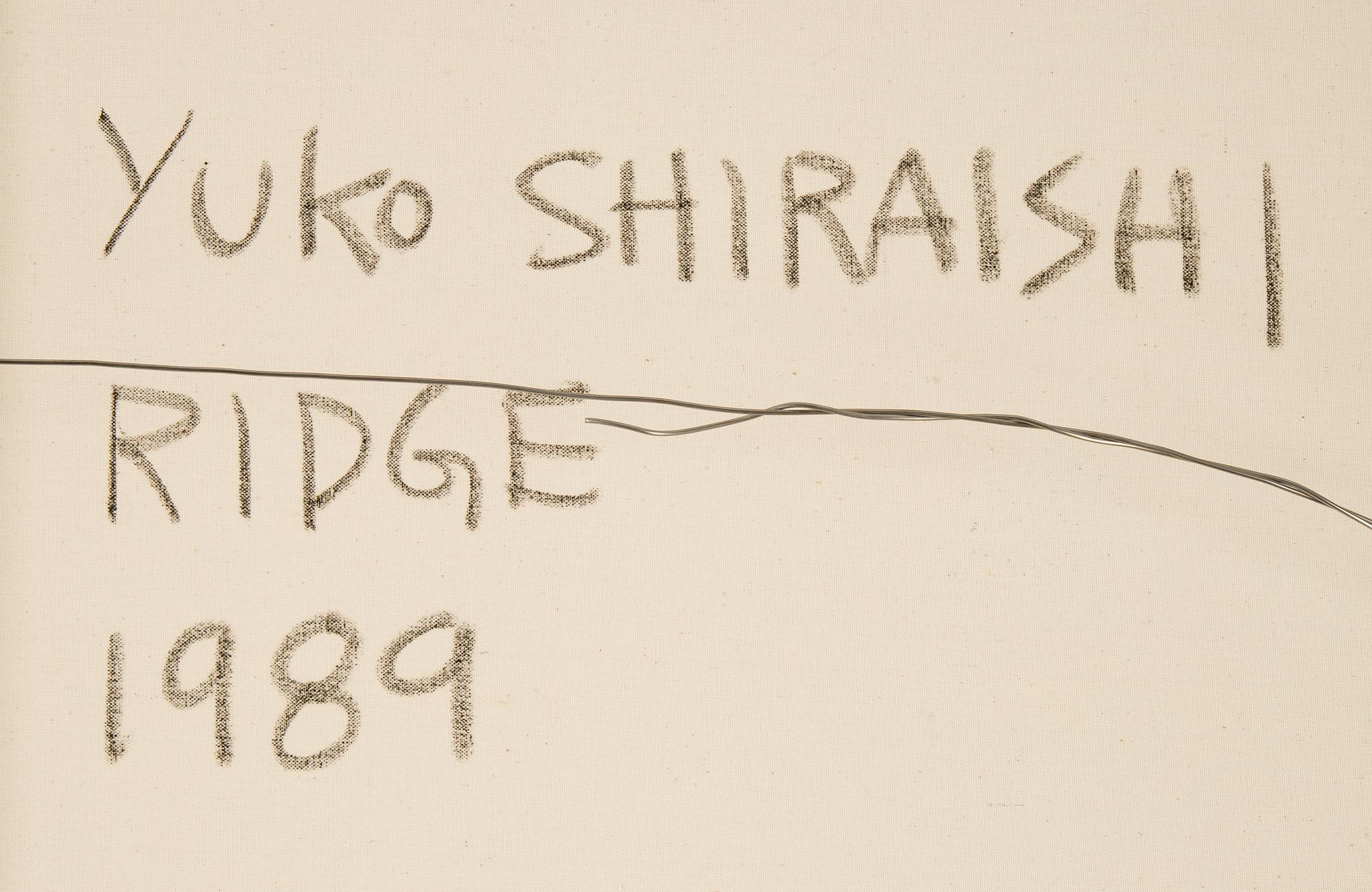 Yuko Shiraishi, oil/mixed media on canvas, signed and dated 1989 verso.