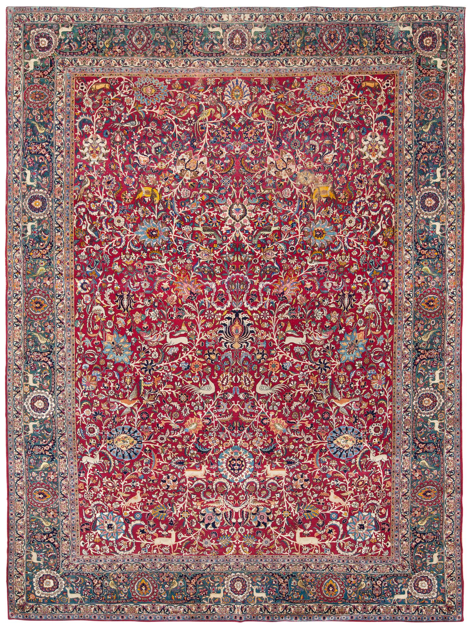 SEMIANTIK TEHERAN FIGURAL PART SILK. 355 x 270 cm.