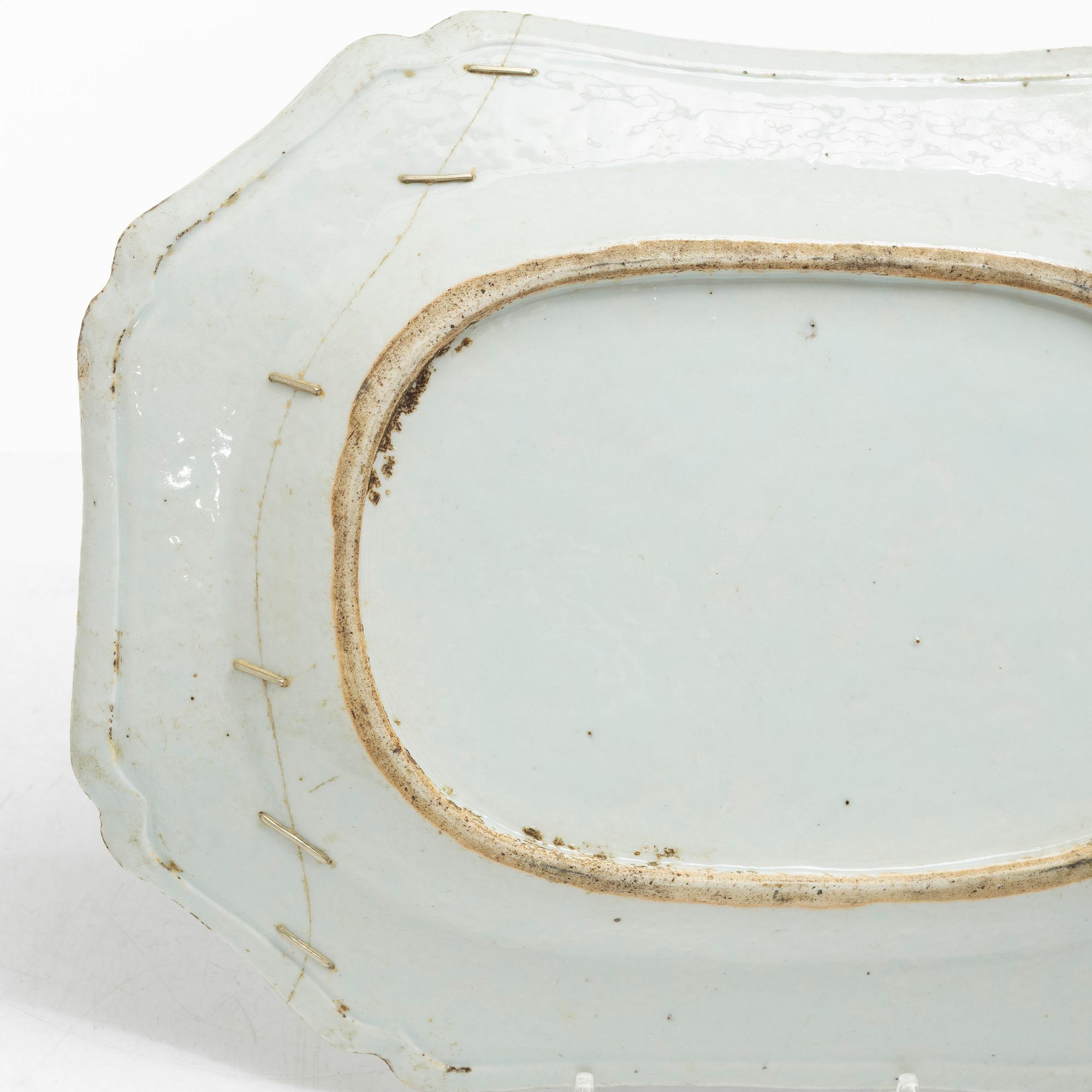 Four blue and white serving dishes, China, Qianlong (1736-95).