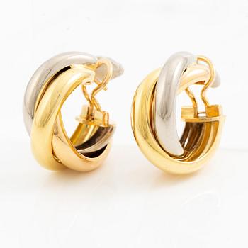 Cartier ett par örhängen "Trinity" 18K guld i tre färger.