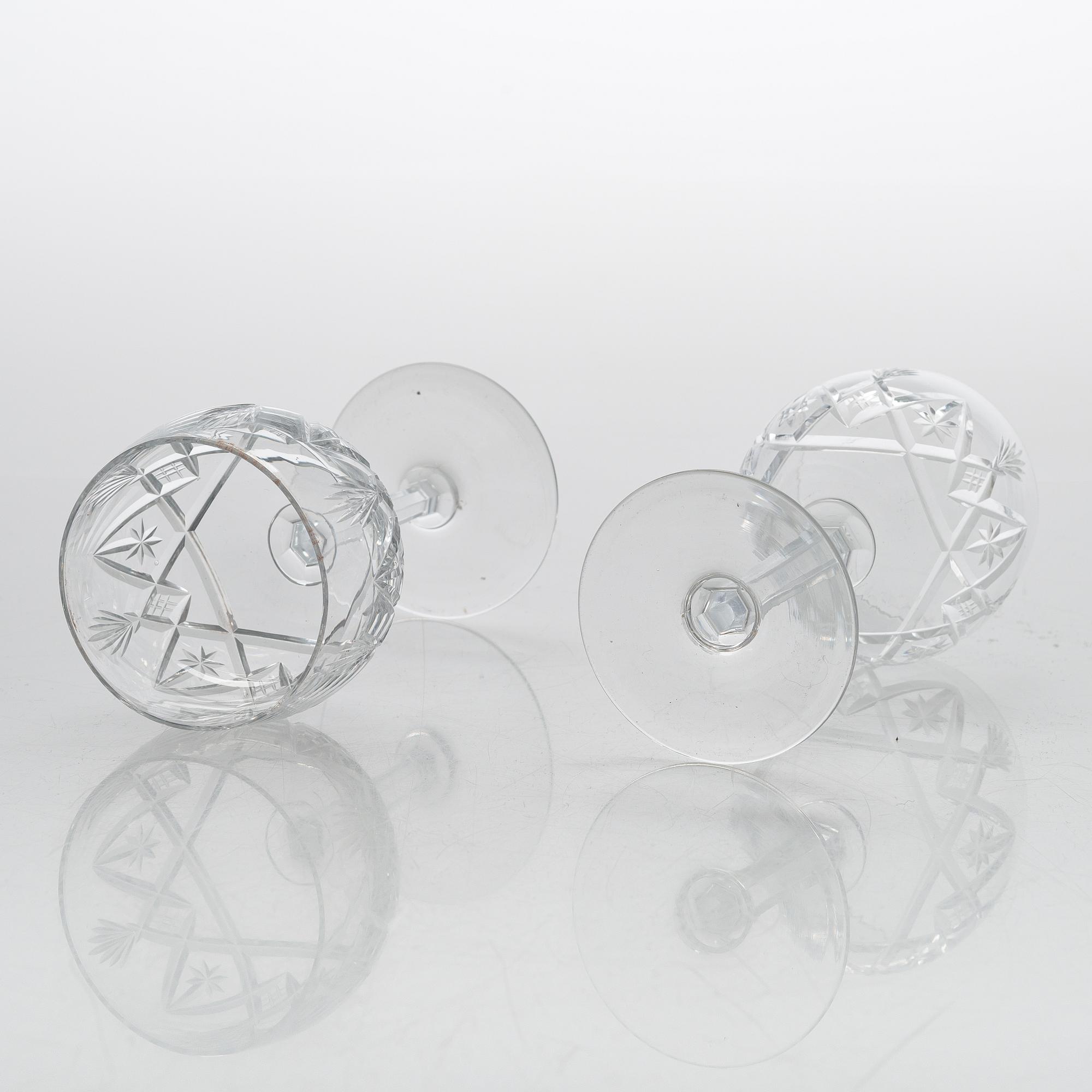 An 'Yrjö' crystal glassware set, 58 pieces, Riihimäen Lasi, Finland, latter half of the 20th century.