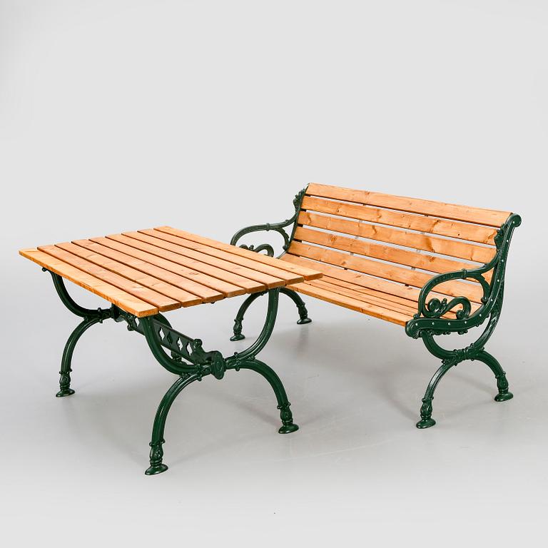 Byarum, sofa and table, aluminum, wood.