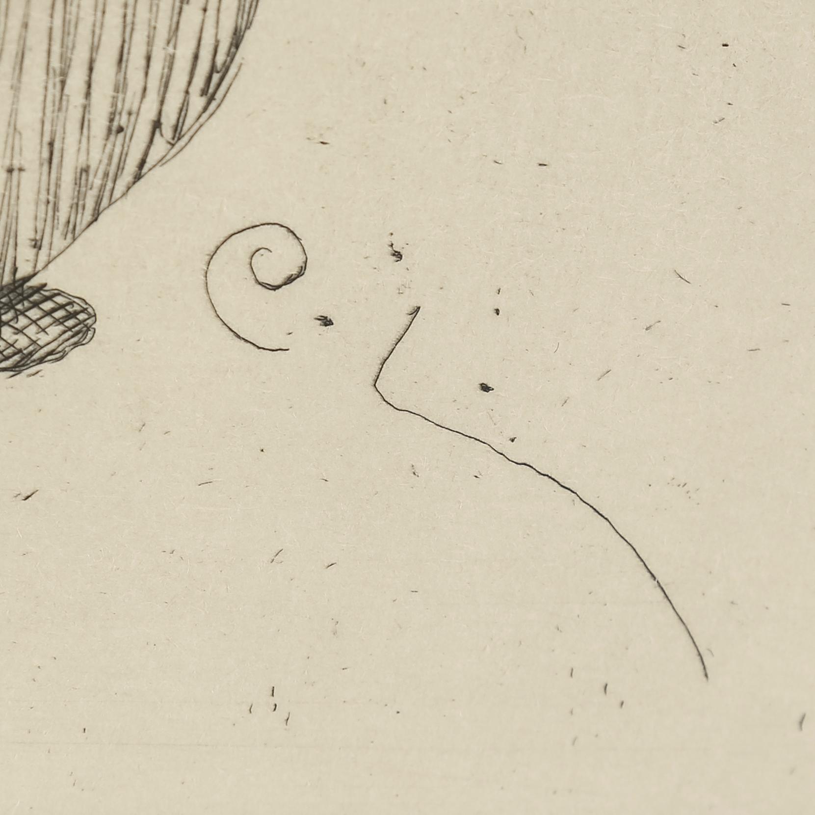 CARL LARSSON, etching, signed C.L. in the plate. Executed 1912. "The children of Hellberg the Carpenter".