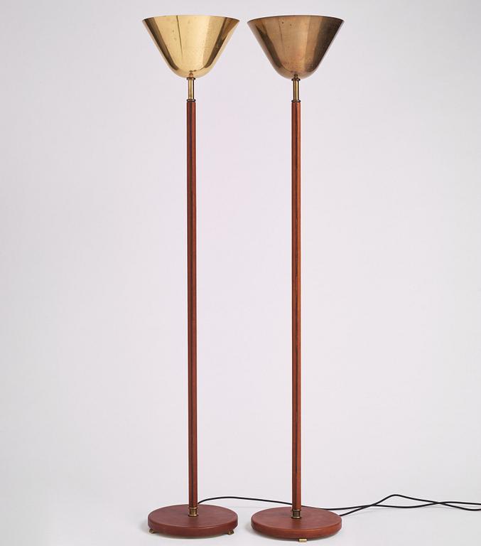 Carl-Axel Acking, a pair of floor lamps model "2646", Bröderna Malmströms Metallvarufabrik, Malmö 1940s-50s.