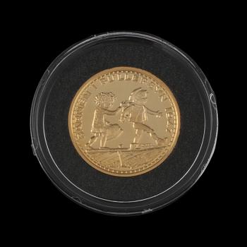 MYNT, 24 k guld, "Barnen i bullerbyn 1947". Vikt ca 9 g.