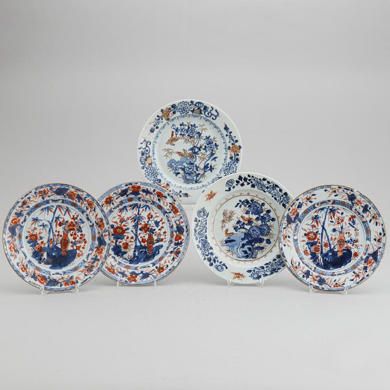 A set of five dishes (2+3), Qing dynasty, Qianlong (1736-95).